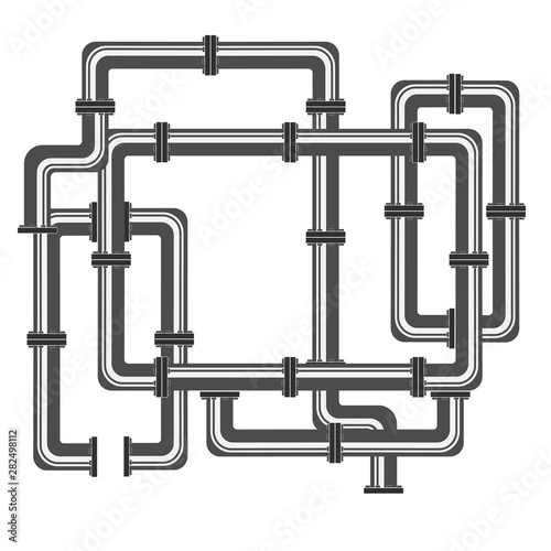 Pipeline. Scheme of water supply. Vector illustration