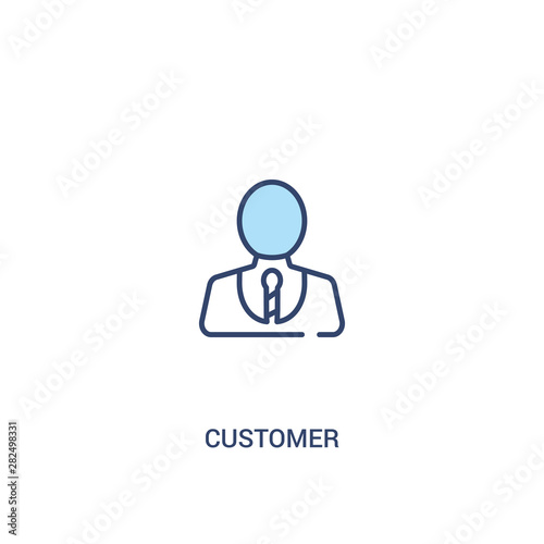 customer concept 2 colored icon. simple line element illustration. outline blue customer symbol. can be used for web and mobile ui/ux.