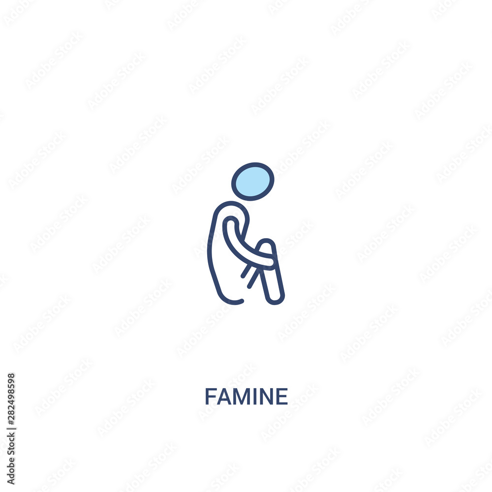 famine concept 2 colored icon. simple line element illustration. outline blue famine symbol. can be used for web and mobile ui/ux. famine concept 2 colored icon. simple line element illustration. outline blue famine symbol. can be used for web and mobile ui/ux.