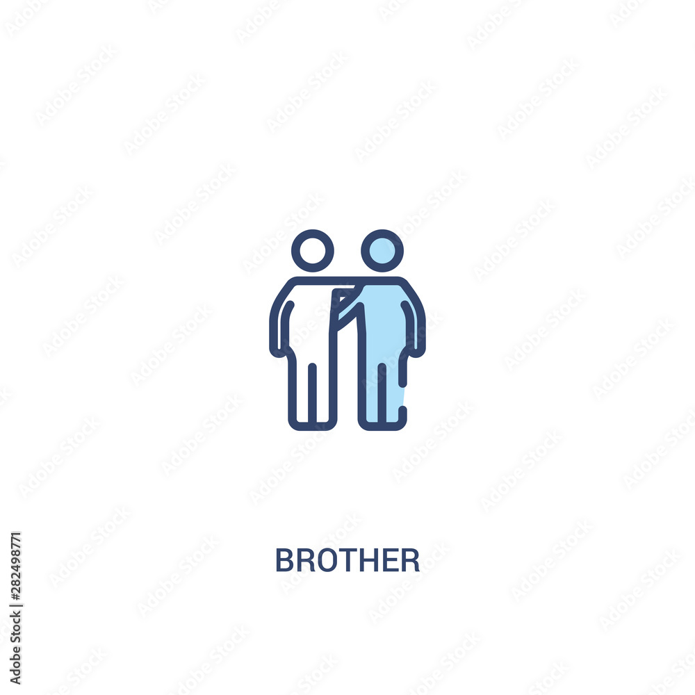 brother concept 2 colored icon. simple line element illustration. outline blue brother symbol. can be used for web and mobile ui/ux. brother concept 2 colored icon. simple line element illustration. outline blue brother symbol. can be used for web and mobile ui/ux.