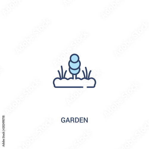 garden concept 2 colored icon. simple line element illustration. outline blue garden symbol. can be used for web and mobile ui/ux.