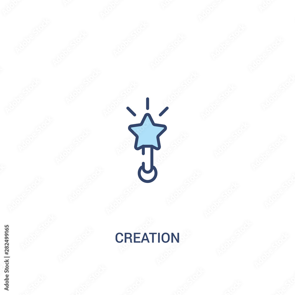 creation concept 2 colored icon. simple line element illustration. outline blue creation symbol. can be used for web and mobile ui/ux. creation concept 2 colored icon. simple line element illustration. outline blue creation symbol. can be used for web and mobile ui/ux.