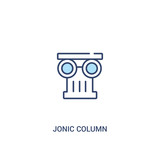 jonic column concept 2 colored icon. simple line element illustration. outline blue jonic column symbol. can be used for web and mobile ui/ux.