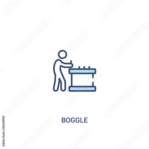boggle concept 2 colored icon. simple line element illustration. outline blue boggle symbol. can be used for web and mobile ui/ux.