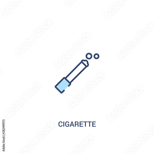 cigarette concept 2 colored icon. simple line element illustration. outline blue cigarette symbol. can be used for web and mobile ui/ux.