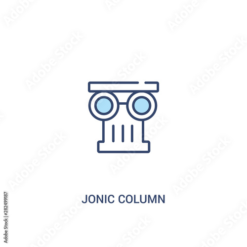 jonic column concept 2 colored icon. simple line element illustration. outline blue jonic column symbol. can be used for web and mobile ui/ux.