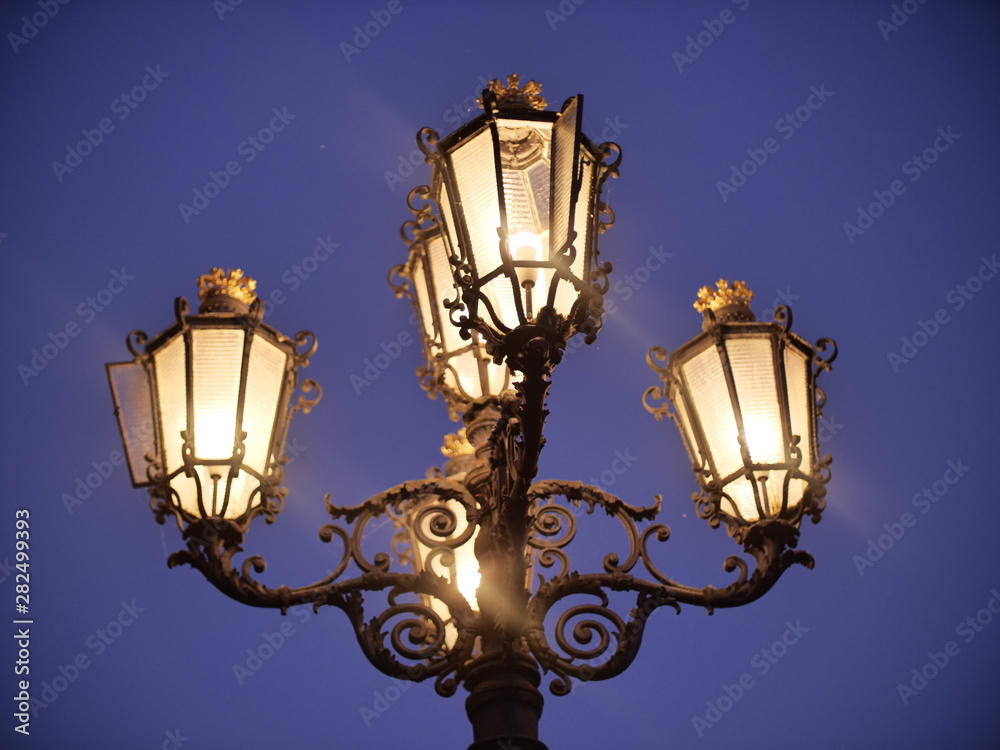 shining lantern by night whith flares shining lantern by night whith flares