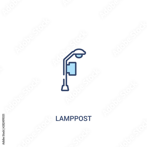 lamppost concept 2 colored icon. simple line element illustration. outline blue lamppost symbol. can be used for web and mobile ui/ux.