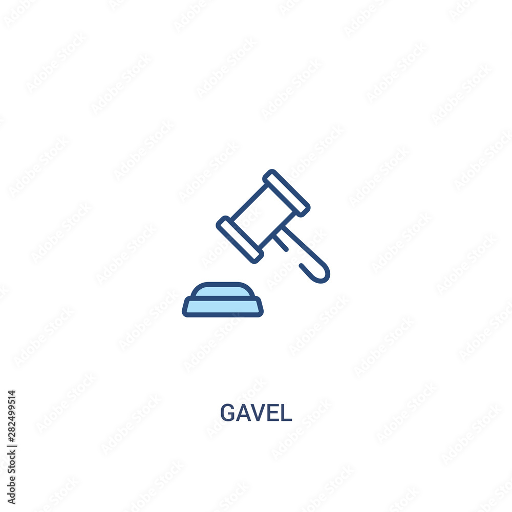 gavel concept 2 colored icon. simple line element illustration. outline blue gavel symbol. can be used for web and mobile ui/ux.