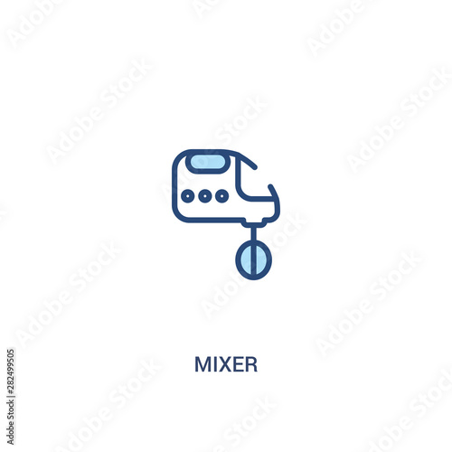 mixer concept 2 colored icon. simple line element illustration. outline blue mixer symbol. can be used for web and mobile ui/ux.