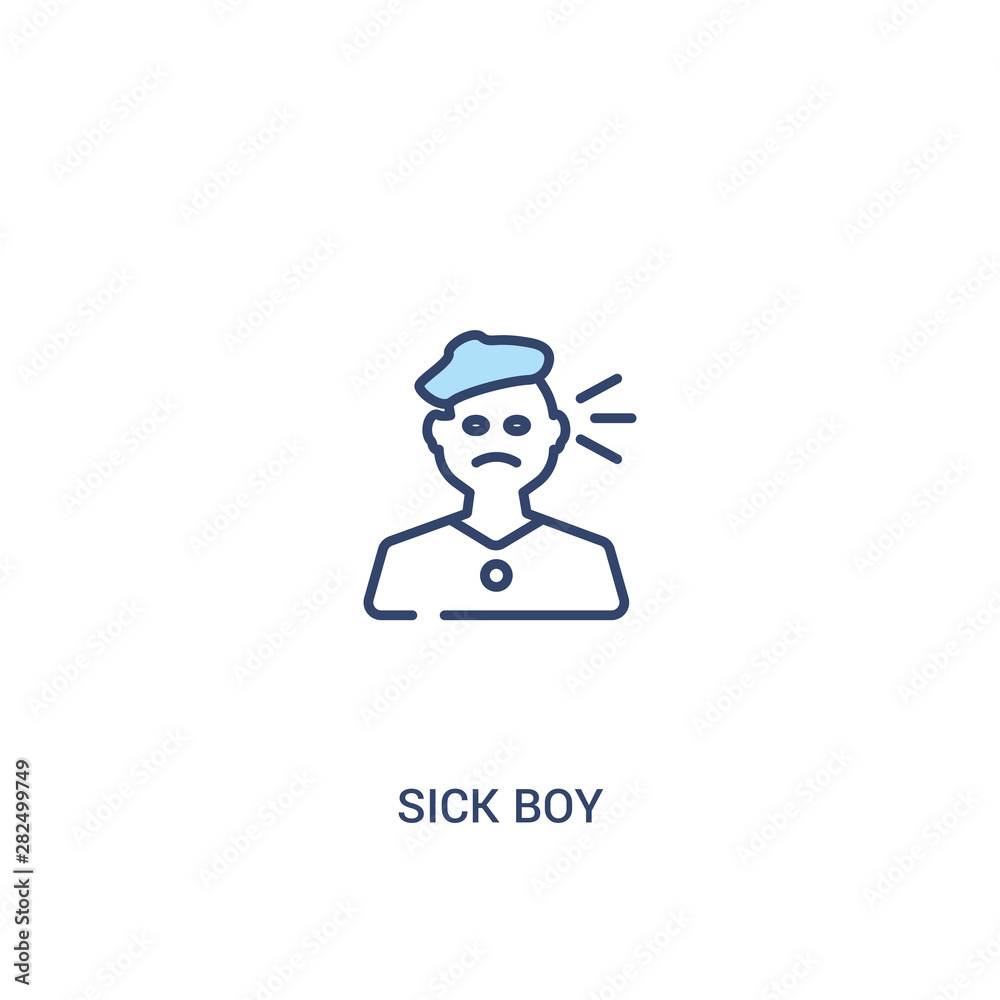 sick boy concept 2 colored icon. simple line element illustration. outline blue sick boy symbol. can be used for web and mobile ui/ux. sick boy concept 2 colored icon. simple line element illustration. outline blue sick boy symbol. can be used for web and mobile ui/ux.