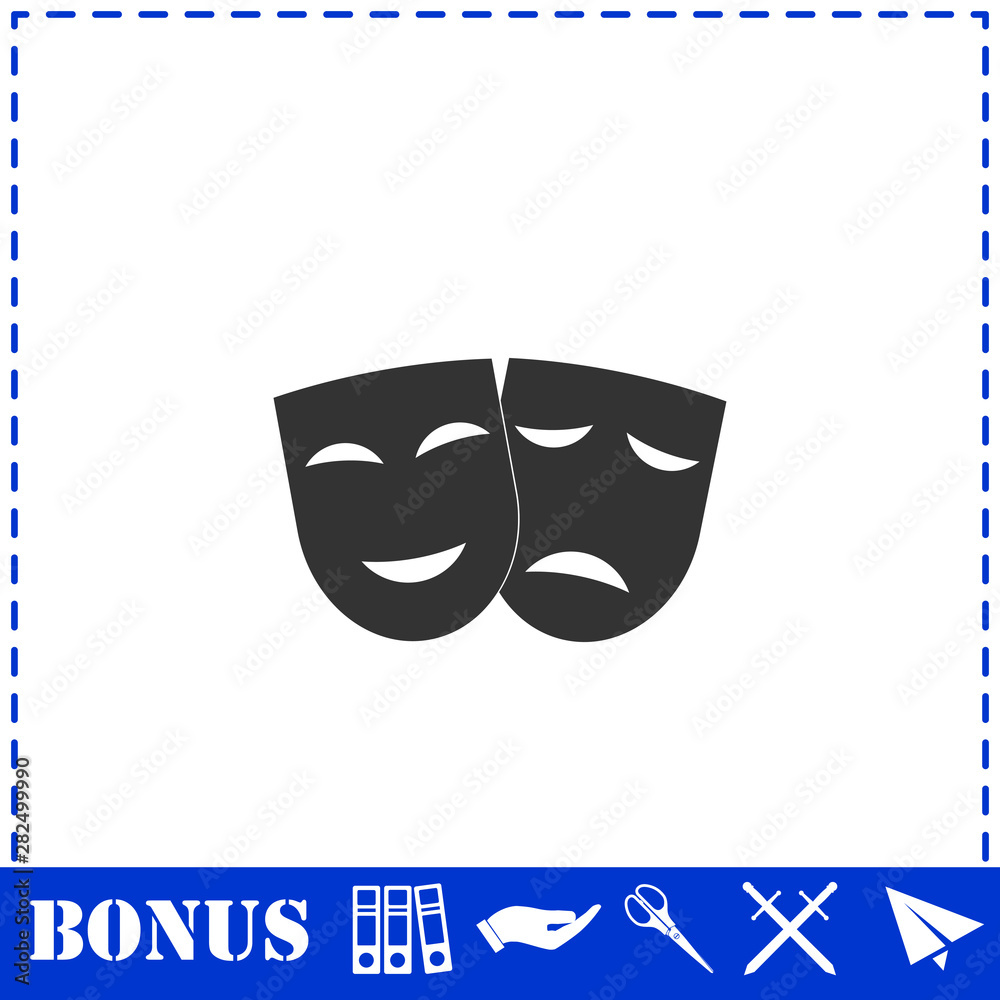 Festive masks icon flat Festive masks icon flat
