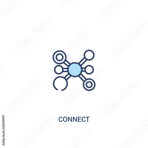 connect concept 2 colored icon. simple line element illustration. outline blue connect symbol. can be used for web and mobile ui/ux.