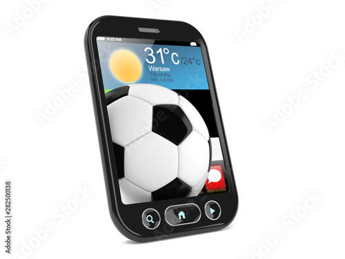Soccer ball inside smartphone