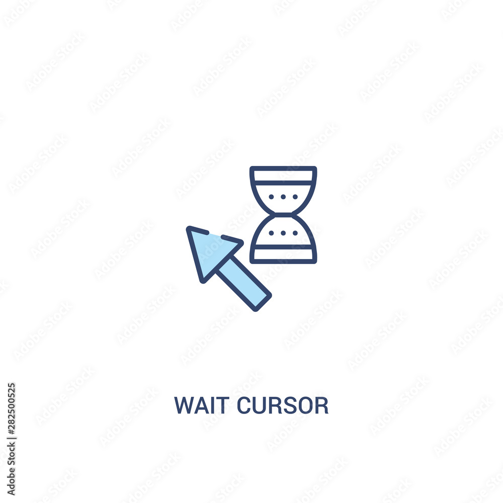 wait cursor concept 2 colored icon. simple line element illustration. outline blue wait cursor symbol. can be used for web and mobile ui/ux.