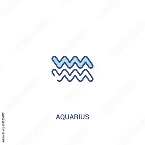 aquarius concept 2 colored icon. simple line element illustration. outline blue aquarius symbol. can be used for web and mobile ui/ux.