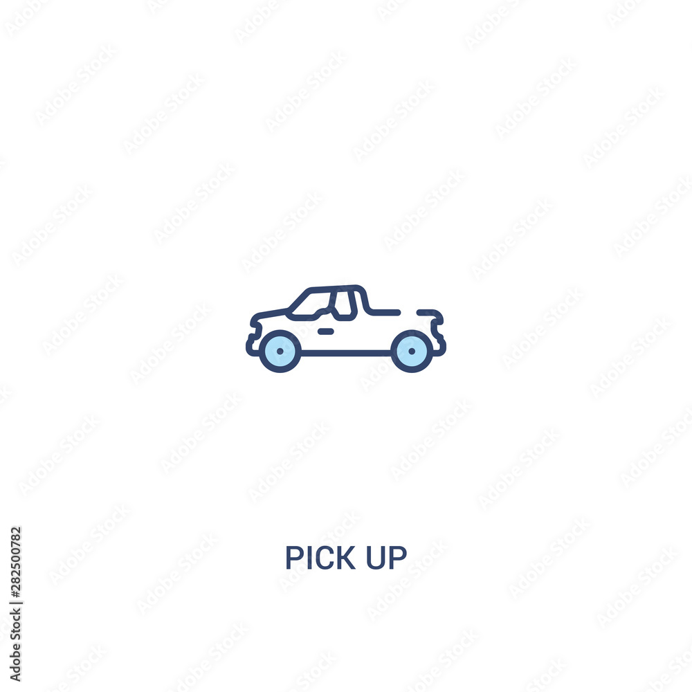 pick up concept 2 colored icon. simple line element illustration. outline blue pick up symbol. can be used for web and mobile ui/ux.