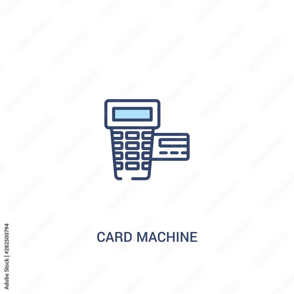 card machine concept 2 colored icon. simple line element illustration. outline blue card machine symbol. can be used for web and mobile ui/ux.