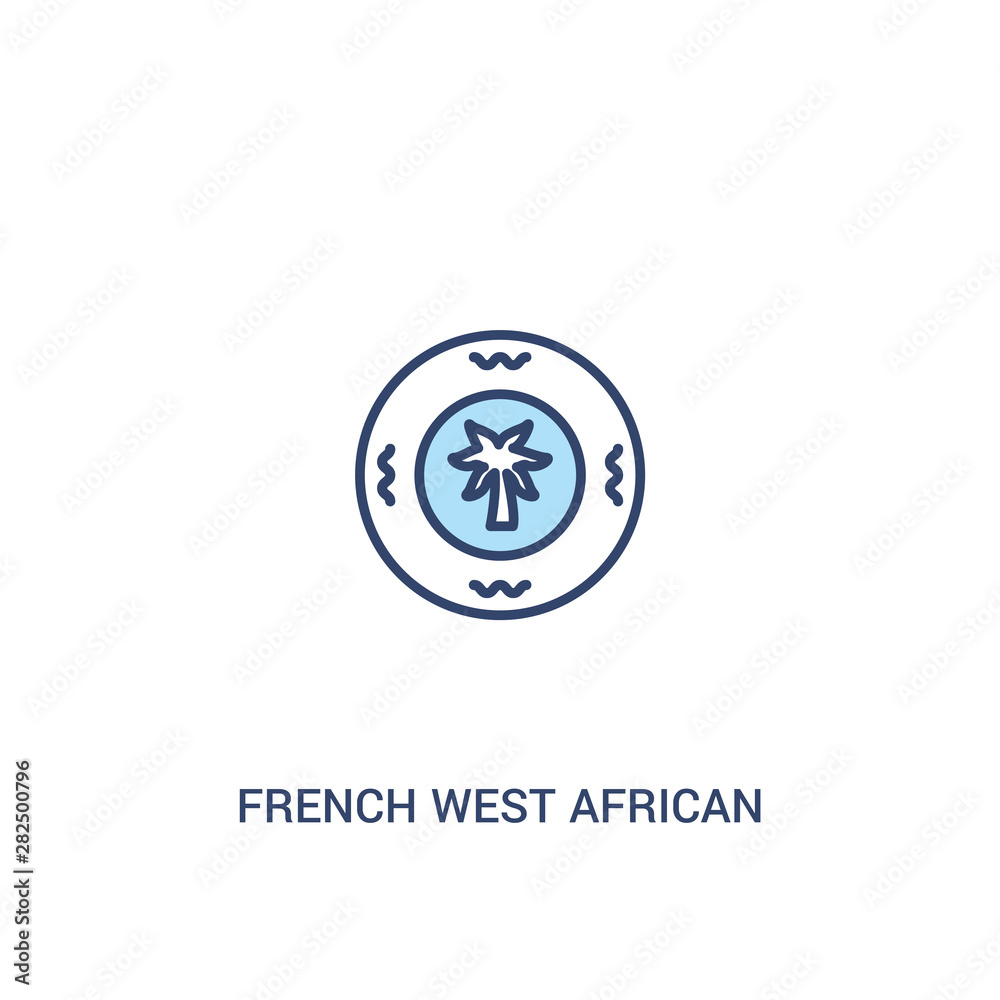 french west african franc concept 2 colored icon. simple line element illustration. outline blue french west african franc symbol. can be used for web and mobile ui/ux. french west african franc concept 2 colored icon. simple line element illustration. outline blue french west african franc symbol. can be used for web and mobile ui/ux.
