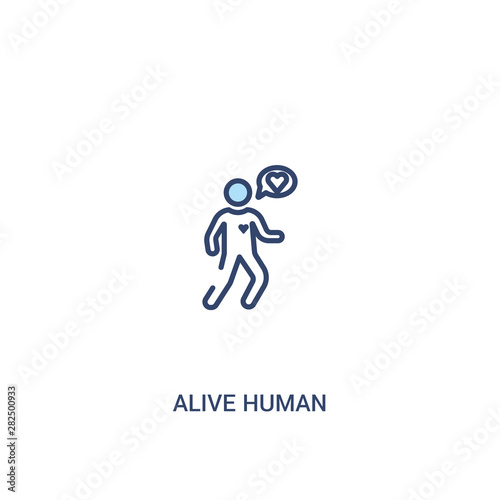 alive human concept 2 colored icon. simple line element illustration. outline blue alive human symbol. can be used for web and mobile ui/ux.