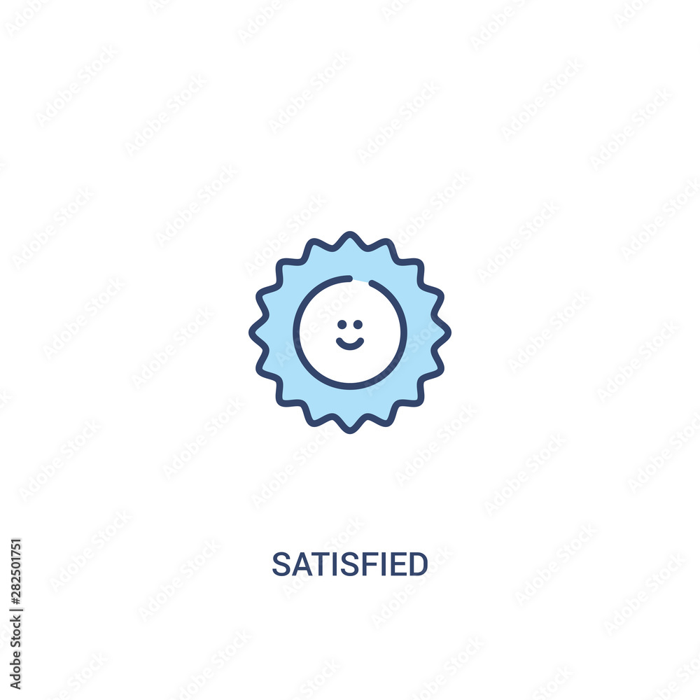 satisfied concept 2 colored icon. simple line element illustration. outline blue satisfied symbol. can be used for web and mobile ui/ux. satisfied concept 2 colored icon. simple line element illustration. outline blue satisfied symbol. can be used for web and mobile ui/ux.