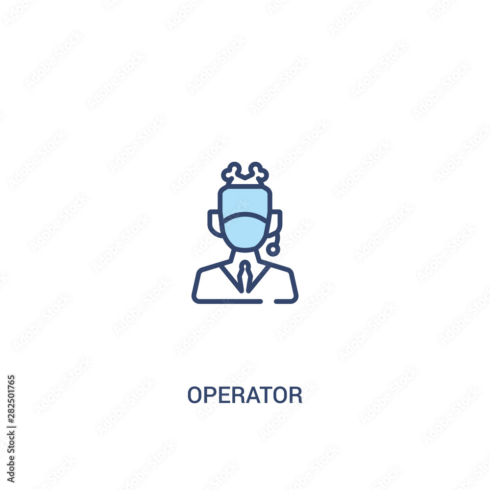operator concept 2 colored icon. simple line element illustration. outline blue operator symbol. can be used for web and mobile ui/ux.