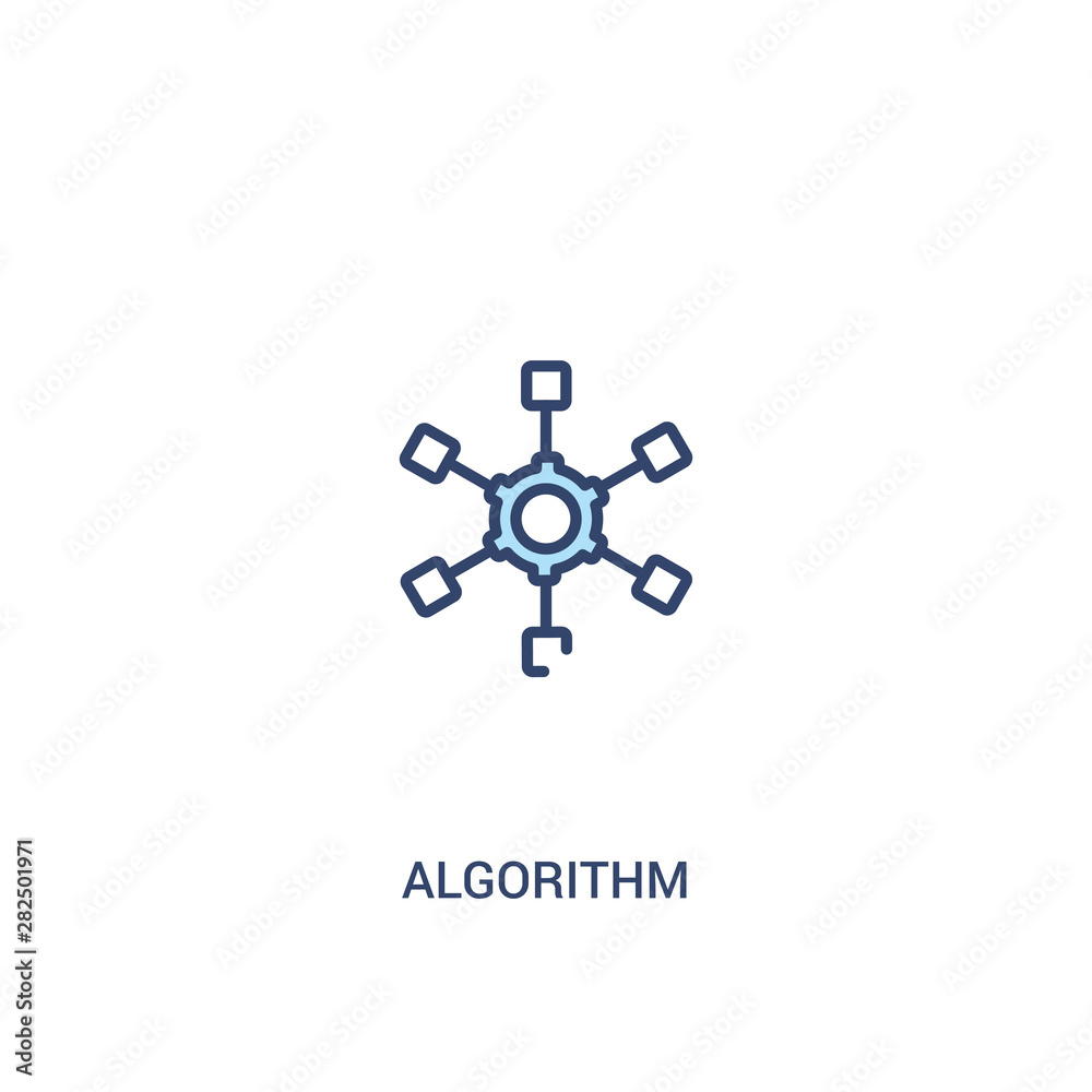 algorithm concept 2 colored icon. simple line element illustration ...