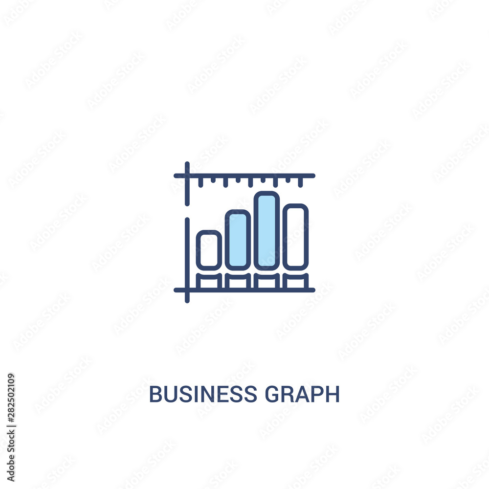 Fototapeta premium business graph concept 2 colored icon. simple line element illustration. outline blue business graph symbol. can be used for web and mobile ui/ux.