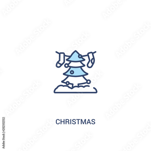 christmas concept 2 colored icon. simple line element illustration. outline blue christmas symbol. can be used for web and mobile ui/ux.