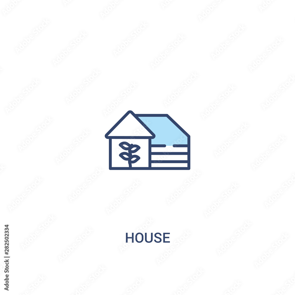 Obraz premium house concept 2 colored icon. simple line element illustration. outline blue house symbol. can be used for web and mobile ui/ux.