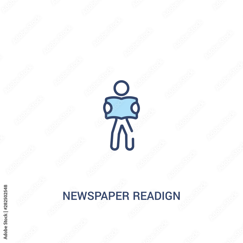 newspaper readign concept 2 colored icon. simple line element illustration. outline blue newspaper readign symbol. can be used for web and mobile ui/ux. newspaper readign concept 2 colored icon. simple line element illustration. outline blue newspaper readign symbol. can be used for web and mobile ui/ux.