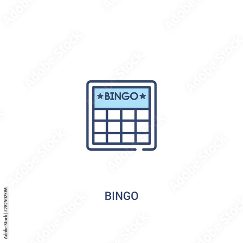 bingo concept 2 colored icon. simple line element illustration. outline blue bingo symbol. can be used for web and mobile ui/ux.