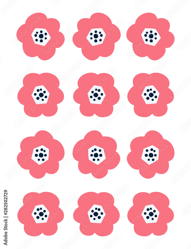 Flower in Scandinavian style vector print. Flower in Scandinavian style vector print.