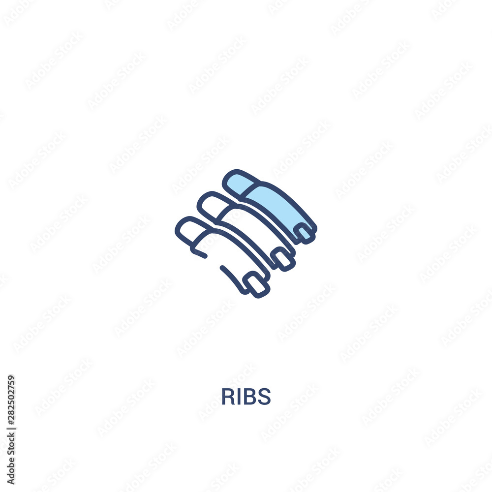 ribs concept 2 colored icon. simple line element illustration. outline blue ribs symbol. can be used for web and mobile ui/ux. ribs concept 2 colored icon. simple line element illustration. outline blue ribs symbol. can be used for web and mobile ui/ux.