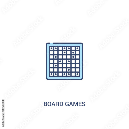 board games concept 2 colored icon. simple line element illustration. outline blue board games symbol. can be used for web and mobile ui/ux.