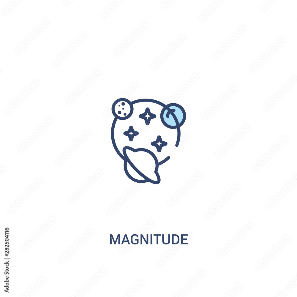 magnitude concept 2 colored icon. simple line element illustration. outline blue magnitude symbol. can be used for web and mobile ui/ux. magnitude concept 2 colored icon. simple line element illustration. outline blue magnitude symbol. can be used for web and mobile ui/ux.