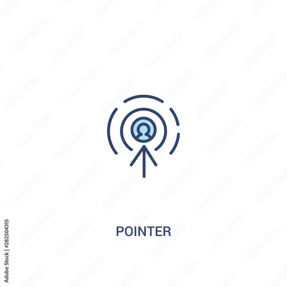 pointer concept 2 colored icon. simple line element illustration. outline blue pointer symbol. can be used for web and mobile ui/ux.