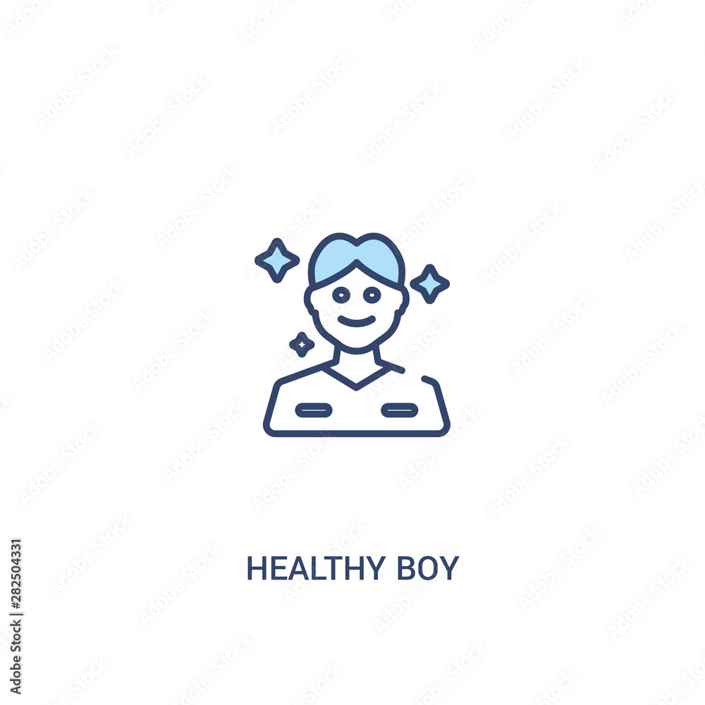 healthy boy concept 2 colored icon. simple line element illustration. outline blue healthy boy symbol. can be used for web and mobile ui/ux. healthy boy concept 2 colored icon. simple line element illustration. outline blue healthy boy symbol. can be used for web and mobile ui/ux.
