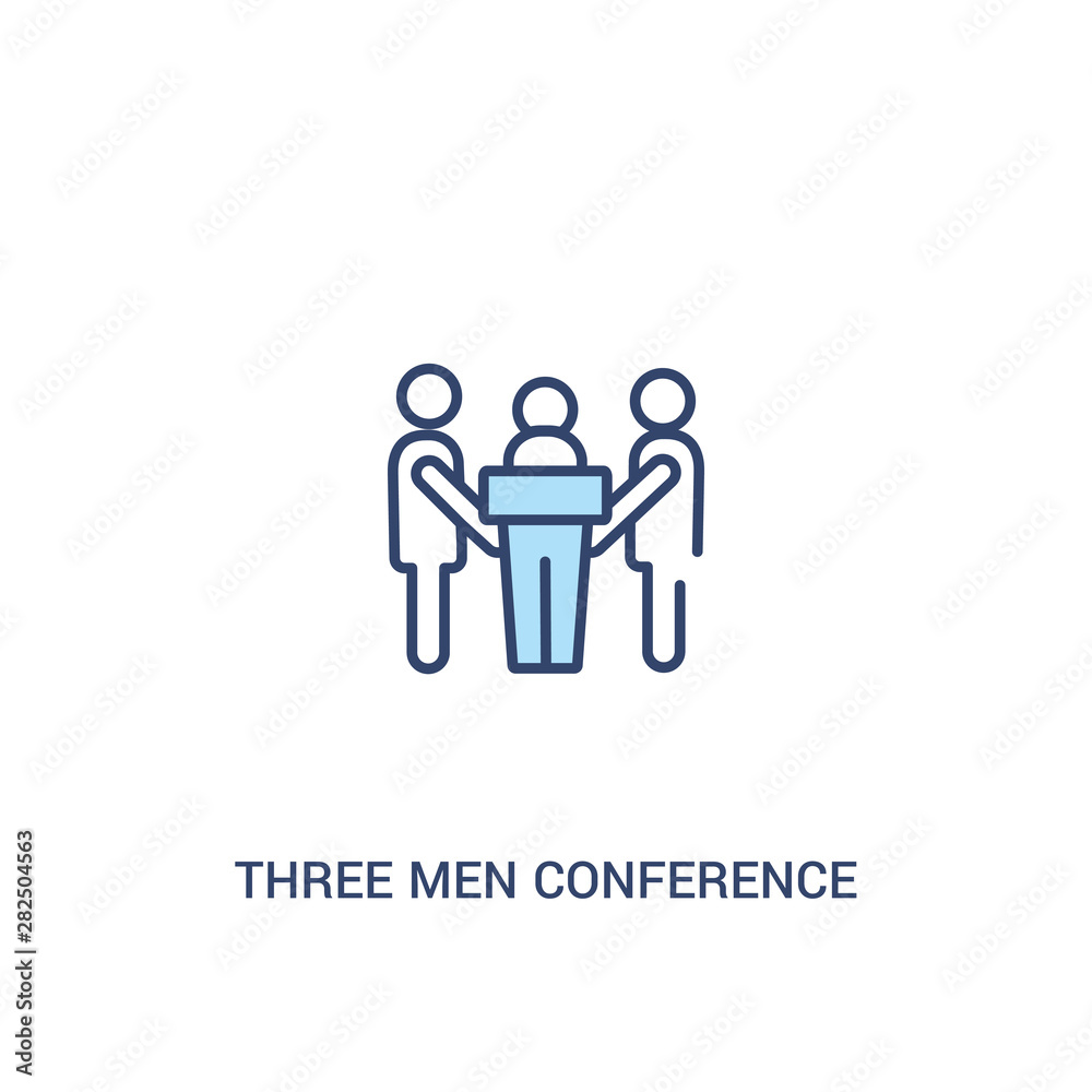 three men conference concept 2 colored icon. simple line element illustration. outline blue three men conference symbol. can be used for web and mobile ui/ux. three men conference concept 2 colored icon. simple line element illustration. outline blue three men conference symbol. can be used for web and mobile ui/ux.