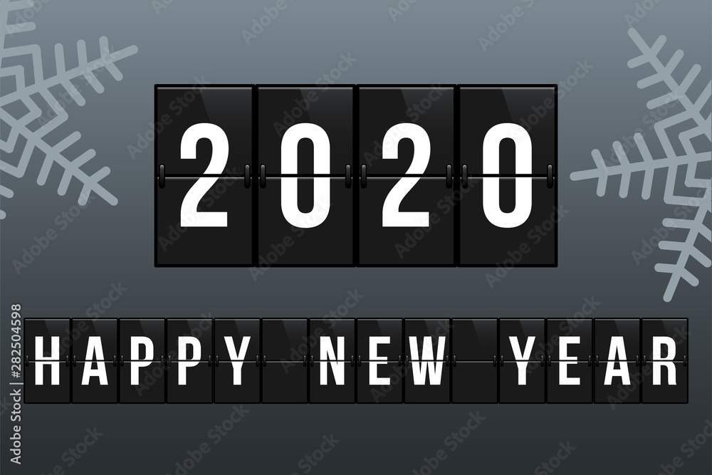 New Year 2020 vector greeting card template