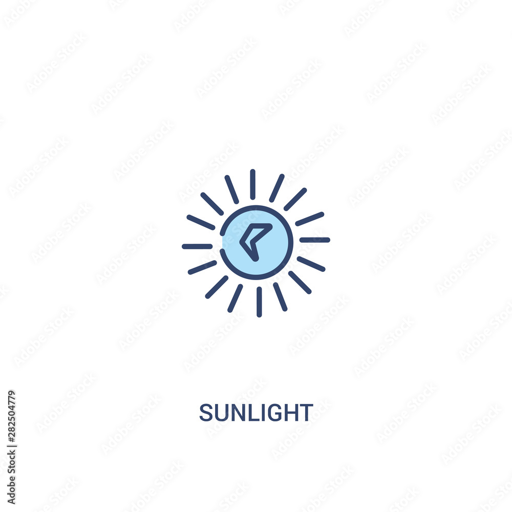 sunlight concept 2 colored icon. simple line element illustration. outline blue sunlight symbol. can be used for web and mobile ui/ux.