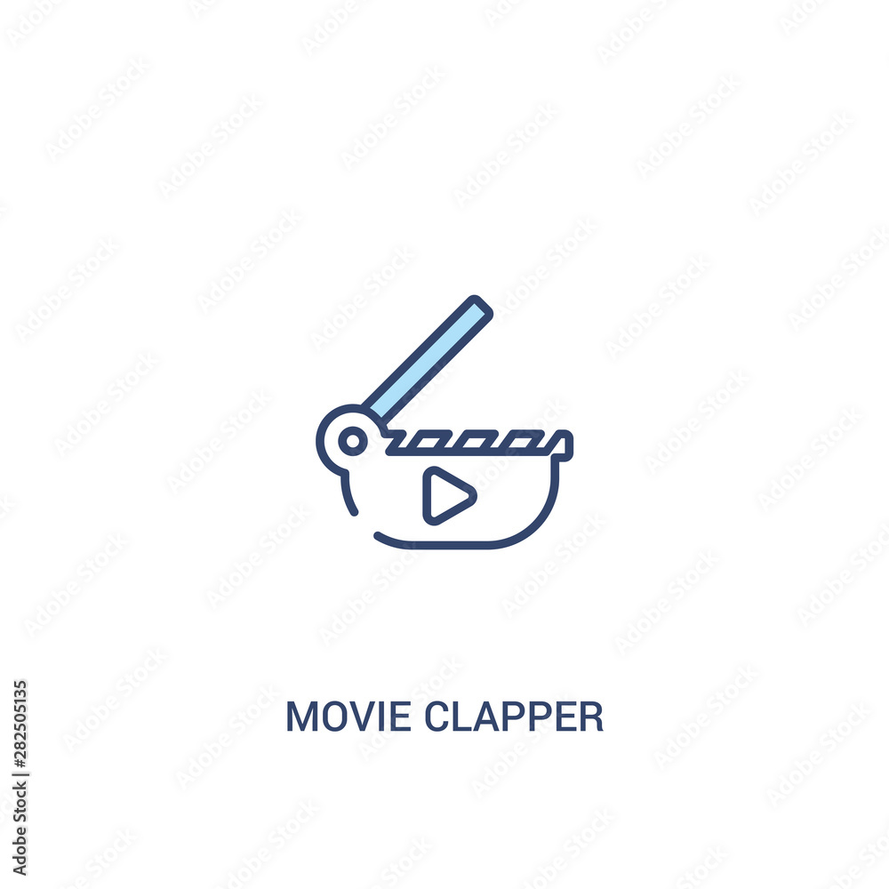movie clapper concept 2 colored icon. simple line element illustration. outline blue movie clapper symbol. can be used for web and mobile ui/ux. movie clapper concept 2 colored icon. simple line element illustration. outline blue movie clapper symbol. can be used for web and mobile ui/ux.