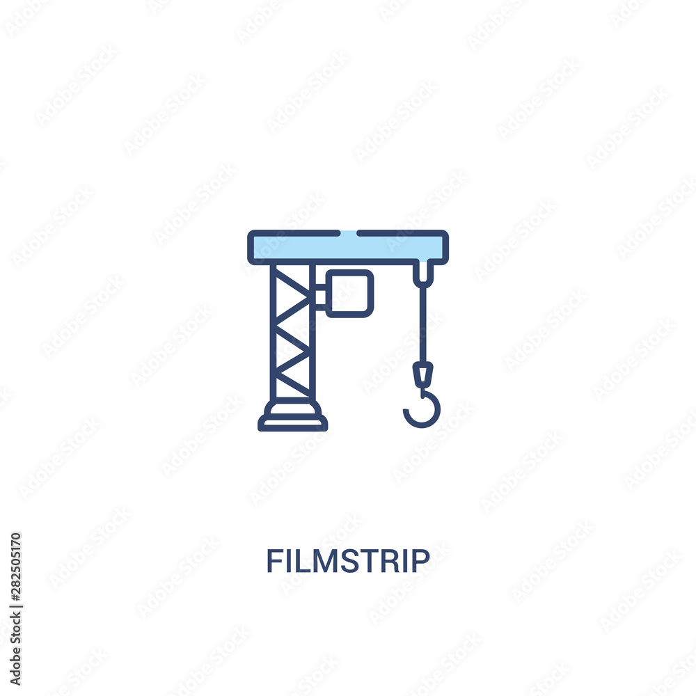 filmstrip concept 2 colored icon. simple line element illustration. outline blue filmstrip symbol. can be used for web and mobile ui/ux. filmstrip concept 2 colored icon. simple line element illustration. outline blue filmstrip symbol. can be used for web and mobile ui/ux.