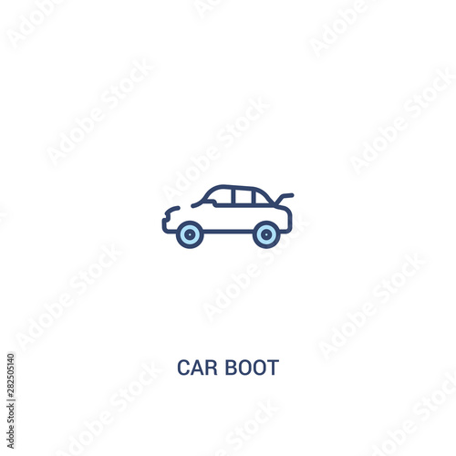 car boot concept 2 colored icon. simple line element illustration. outline blue car boot symbol. can be used for web and mobile ui ux.