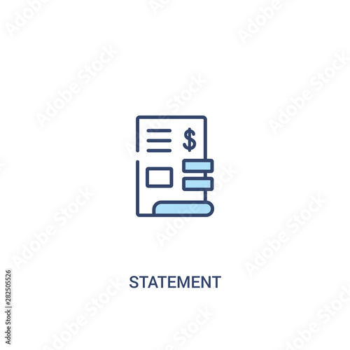 statement concept 2 colored icon. simple line element illustration. outline blue statement symbol. can be used for web and mobile ui/ux.