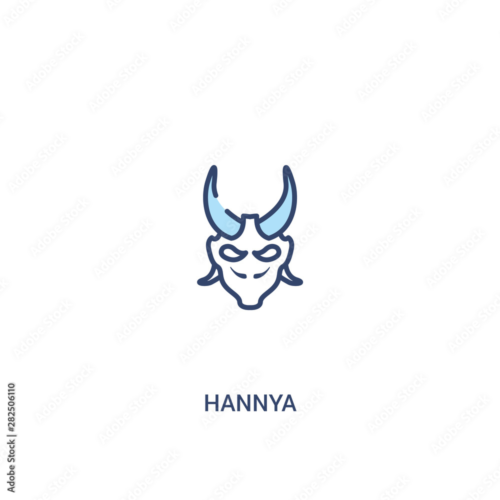 hannya concept 2 colored icon. simple line element illustration. outline blue hannya symbol. can be used for web and mobile ui/ux. hannya concept 2 colored icon. simple line element illustration. outline blue hannya symbol. can be used for web and mobile ui/ux.
