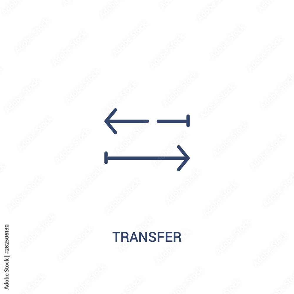 transfer concept 2 colored icon. simple line element illustration. outline blue transfer symbol. can be used for web and mobile ui/ux.