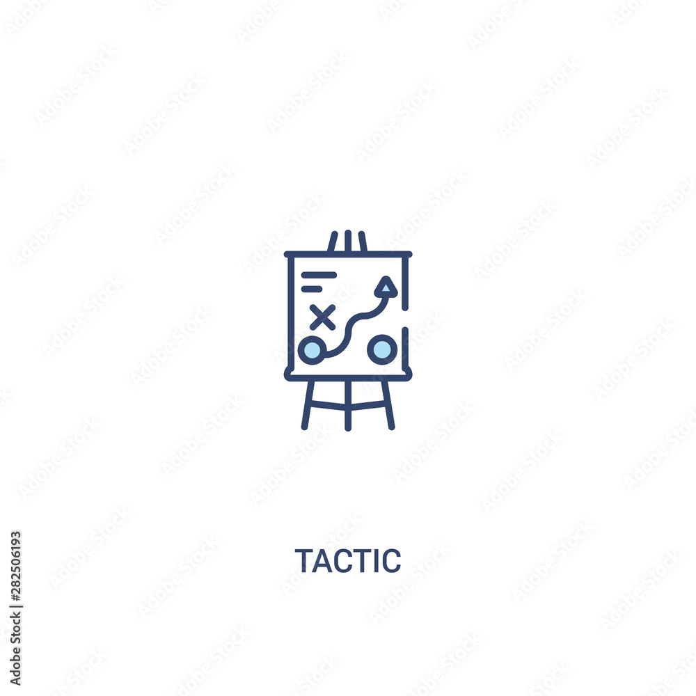 Obraz premium tactic concept 2 colored icon. simple line element illustration. outline blue tactic symbol. can be used for web and mobile ui/ux.