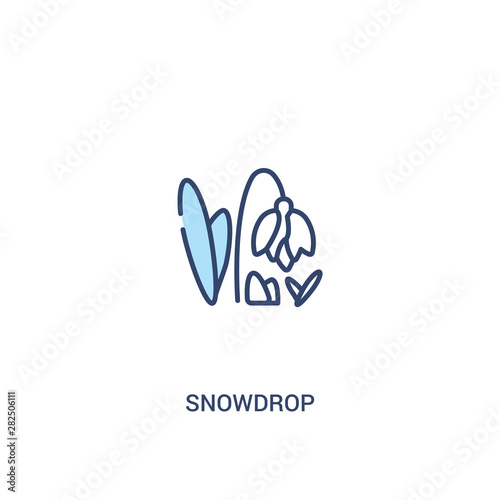 snowdrop concept 2 colored icon. simple line element illustration. outline blue snowdrop symbol. can be used for web and mobile ui/ux.