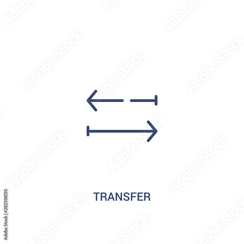transfer concept 2 colored icon. simple line element illustration. outline blue transfer symbol. can be used for web and mobile ui/ux.